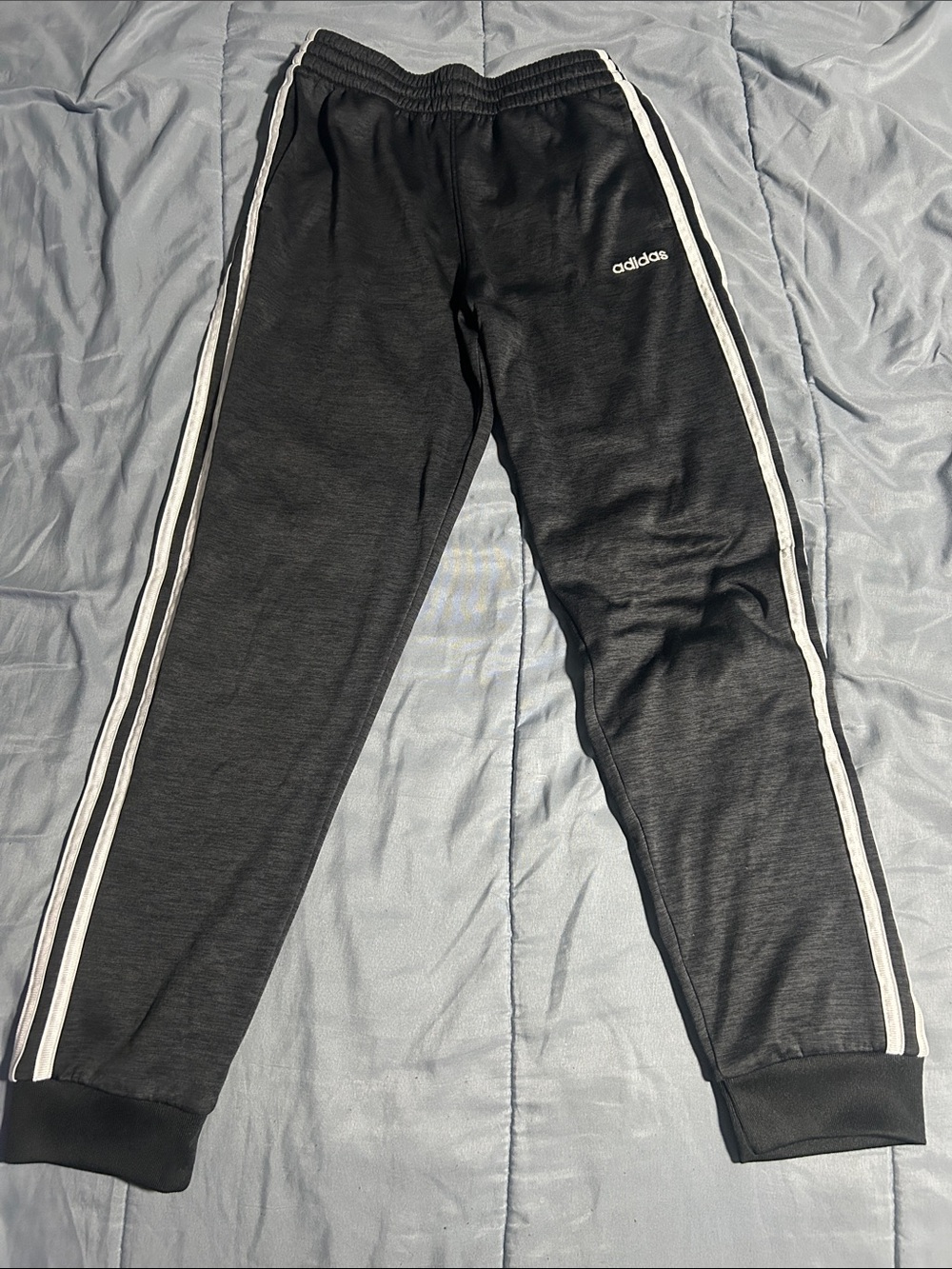 adidas Black Joggers with White Side Stripes